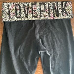 Victoria’s Secret PINK Yoga Leggings Sequin Fold